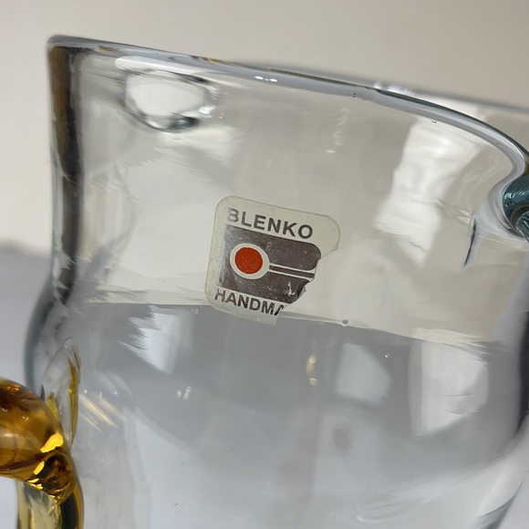 Vintage Blenko Handmade Blown Glass Pitcher - Picture 10 of 16